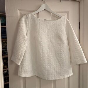 Club Monaco crisp white summer 3/4 sleeve top.